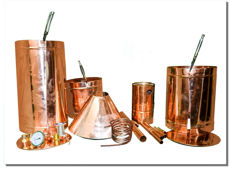 Copper Moonshine Pot Still of 60 litres with thermoter and